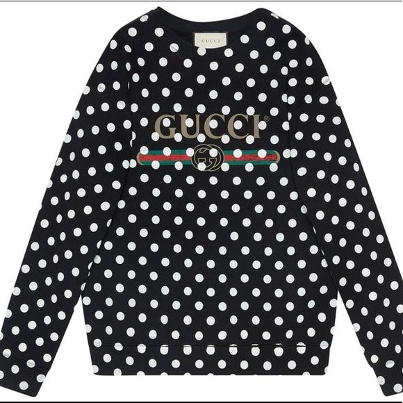 Gucci Black Logo Polka Dot Sweatshirt XXXS XS 617964 Designer Luxury Top Trendy - Picture 12 of 16